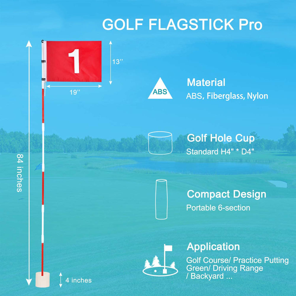 Lesmart Putting Green Flags (with Practice Hole Cup)