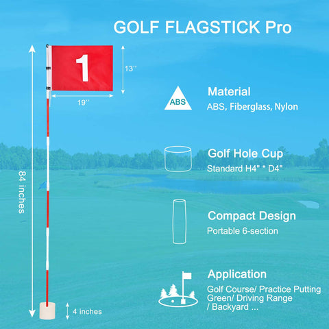 Lesmart Putting Green Flags (with Practice Hole Cup)