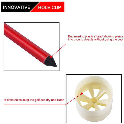 Lesmart Putting Green Flags (with Practice Hole Cup)