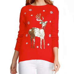 Lesmart Reindeer Funny Merry Xmas Knit Sweaters