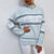 Lesmart Snowflakes Half Turtleneck Christmas Sweater
