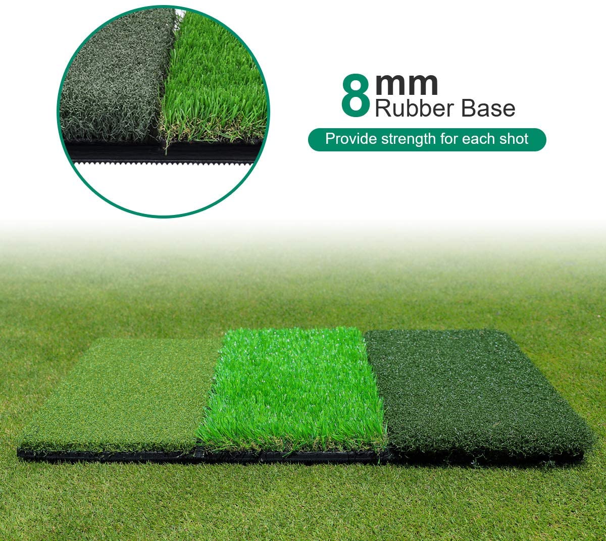 Lesmart Real Feel Tri-Turf Golf Hitting Mat