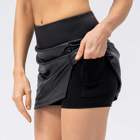 Lesmart Women's High Waisted Faux Leather Skirt