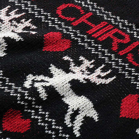 Lesmart Women's Knited Reindeer Patterns Christmas Sweaters