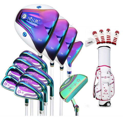 Lesmart Women's Laser Glossy Complete Golf Set with Cart Bag