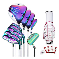 Lesmart Women's Laser Glossy Complete Golf Set with Cart Bag
