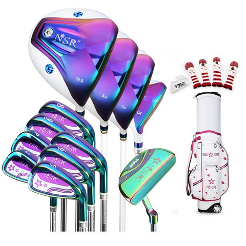 Lesmart Women's Laser Glossy Complete Golf Set with Cart Bag