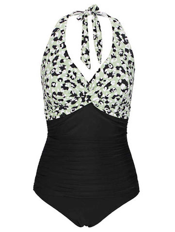 Lesmart Women's One Piece Front Cross Swimsuits