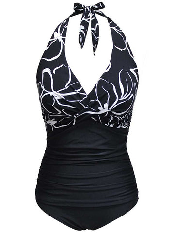 Lesmart Women's One Piece Front Cross Swimsuits