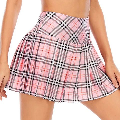 Lesmart Women's Plaid Pleated Tennis Skirts