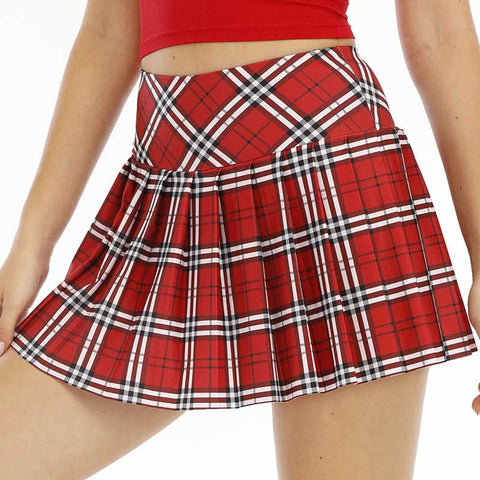 Lesmart Women's Plaid Pleated Tennis Skirts