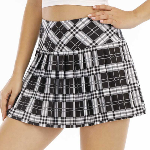 Lesmart Women's Plaid Pleated Tennis Skirts