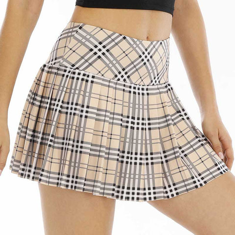 Lesmart Women's Plaid Pleated Tennis Skirts