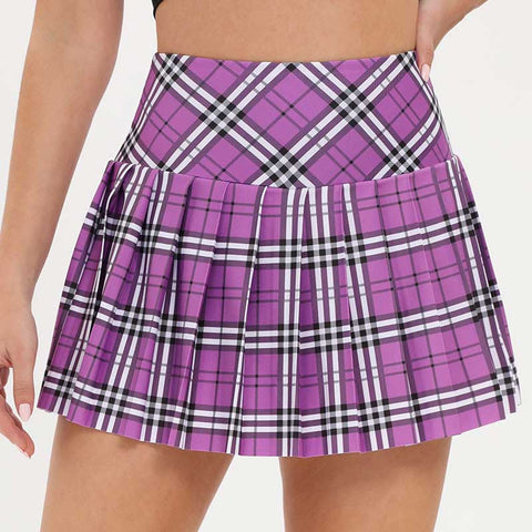 Lesmart Women's Plaid Pleated Tennis Skirts