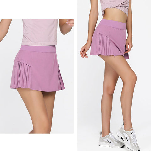 Lesmart Women's Pleated Tennis Skirts with Shorts Pockets