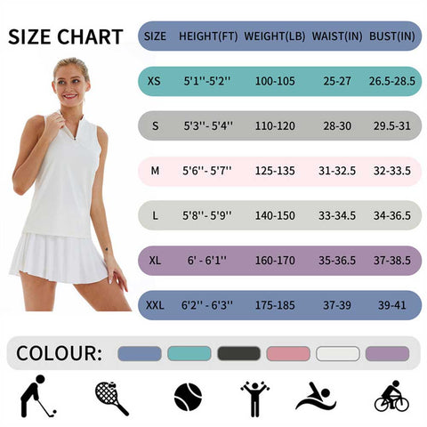 Lesmart Women's Quick Dry Sleeveless Golf Polo