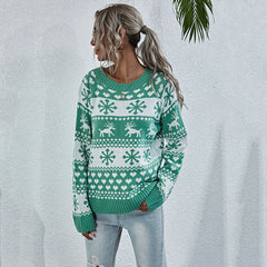 Lesmart Women's Reindeer Snowflake Ugly Christmas Sweater