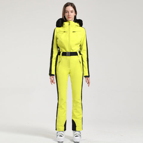 Lesmart Women's Snow Classic Faux-Fur Trim Dawn Ski Suit