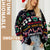Lesmart Women's Snow Man Graphic Knitted Christmas Sweater