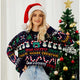 Lesmart Women's Snow Man Graphic Knitted Christmas Sweater