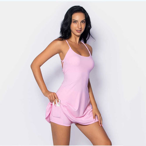 Lesmart Women's Tennis Golf Dress with Built in Shorts