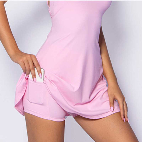 Lesmart Women's Tennis Golf Dress with Built in Shorts