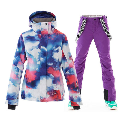 Lesmart Women's Waterproof Ski Jackets and Pants Set