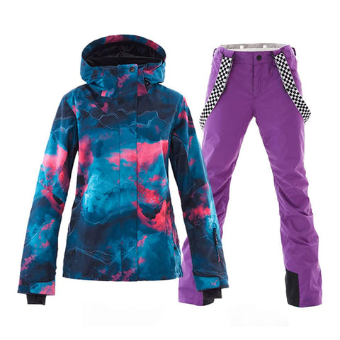 Lesmart Women's Waterproof Ski Jackets and Pants Set