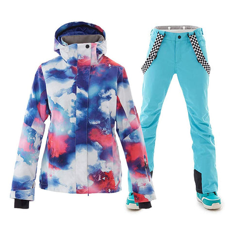 Lesmart Women's Waterproof Ski Jackets and Pants Set