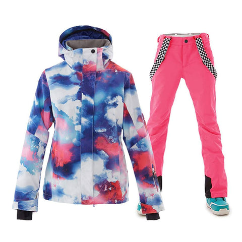 Lesmart Women's Waterproof Ski Jackets and Pants Set