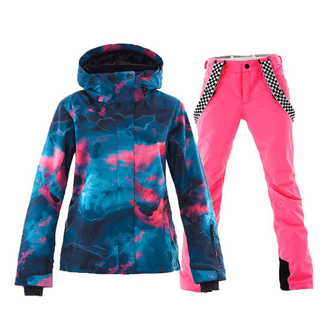 Lesmart Women's Waterproof Ski Jackets and Pants Set