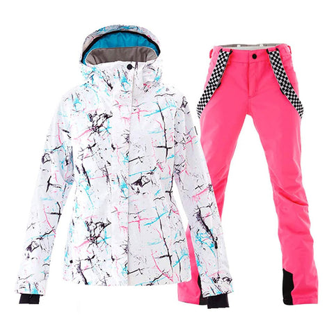 Lesmart Women's Waterproof Ski Jackets and Pants Set