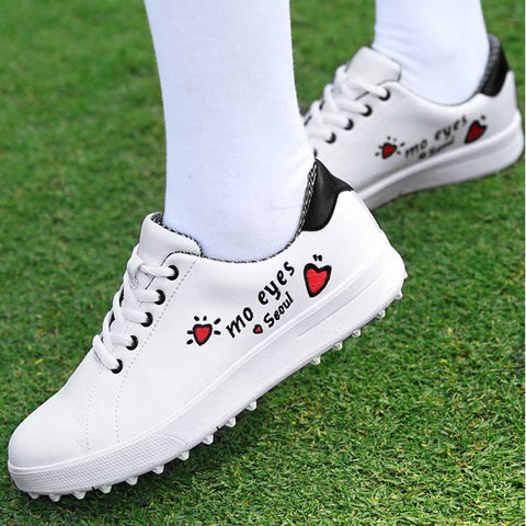 Lesmart Women's Waterproof White Golf Shoes