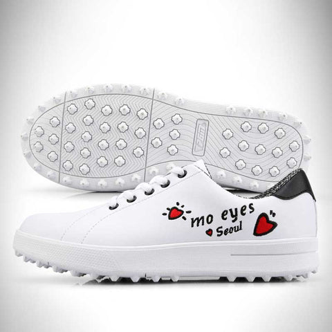 Lesmart Women's Waterproof White Golf Shoes