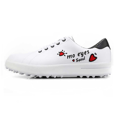 Lesmart Women's Waterproof White Golf Shoes