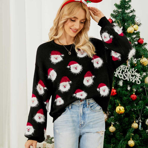 Lesmart Women's Fashion Santa Claus Ugly Christmas Sweater