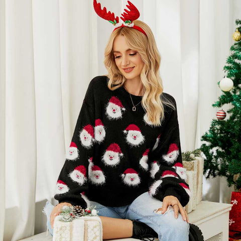 Lesmart Women's Fashion Santa Claus Ugly Christmas Sweater