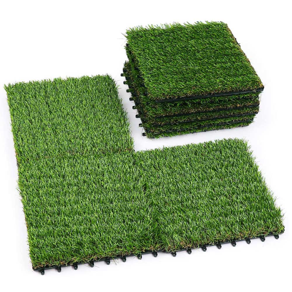 Lesmart Artificial Grass Tiles Interlocking Turf Set