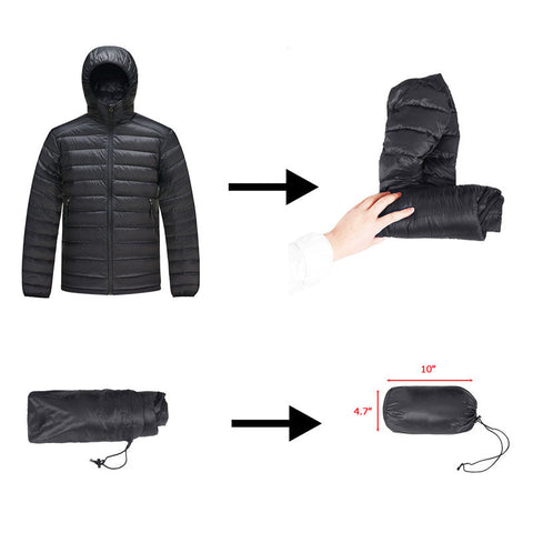 Lesmart Men's Hooded Puffer Down Coat