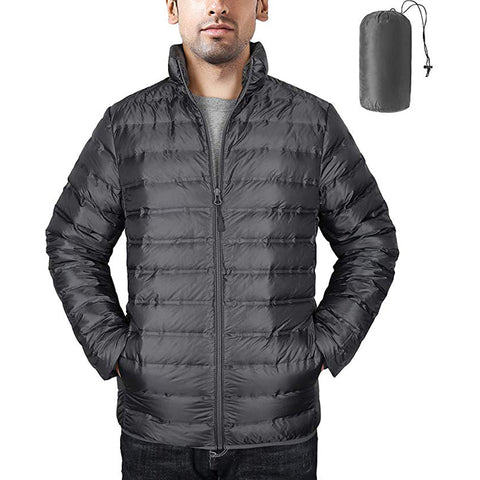 Lesmart Men's Ultra Light Down Jacket-dark gray