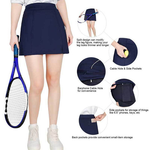 Lesmart Women's Active Athletic Pockets Golf Skirt