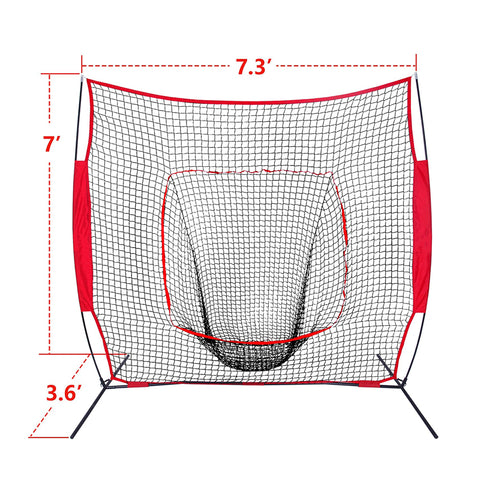 Lesmart 7'×7' Baseball Softball Practice Net