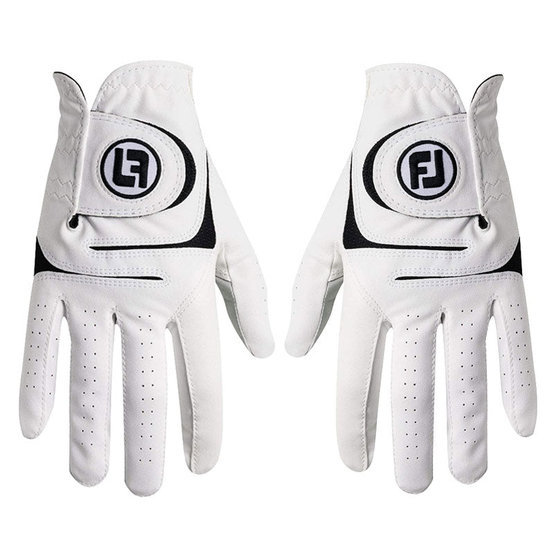 Men's Soft Golf Gloves, Pack of 2 (White)