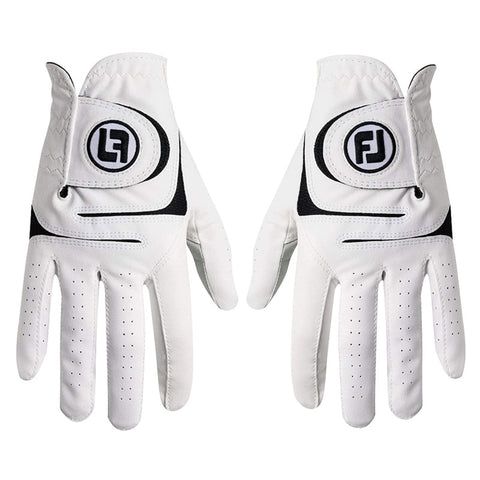 Men's Soft Golf Gloves, Pack of 2 (White)