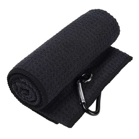 Microfiber Waffle Pattern Tri-fold Golf Towel with Brush Tool Kit