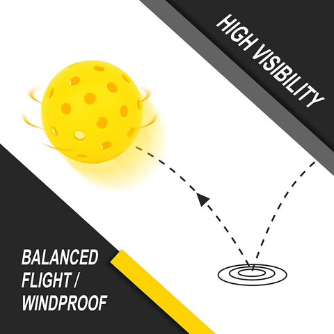 Outdoor Yellow Pickleball Balls 12-Packs