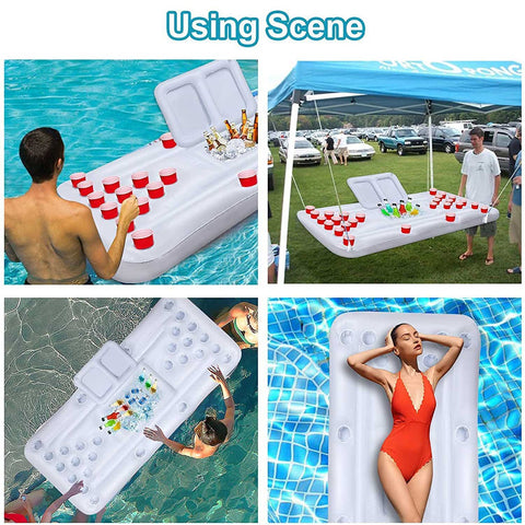 Pool Party Barge Floating Beer Table with Cooler