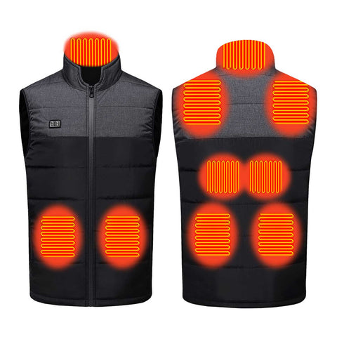 Lesmart Men's USB Lightweight Heated Vest, 9 Heating Zones