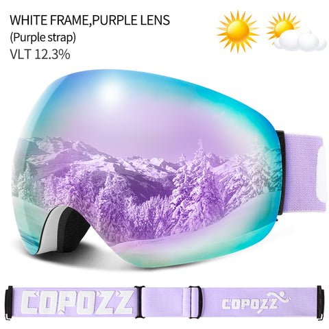 Anti-UV Anti-FOG Spherical Frameless Double-Layer Lens Polarized Ski Goggles