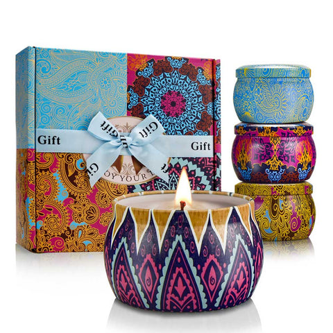 Scented Candles Gift Set (4 Pack 4.4Oz Aromatherapy Candle)